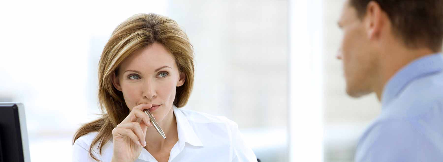 Manager listening to businessman